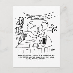 Cartão Postal Morris Dançando em Pub. Tradicional Dança Morris