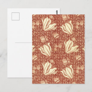 Cartão Postal Morris Inspirou o Vermelho Vitoriano Lily Floral T