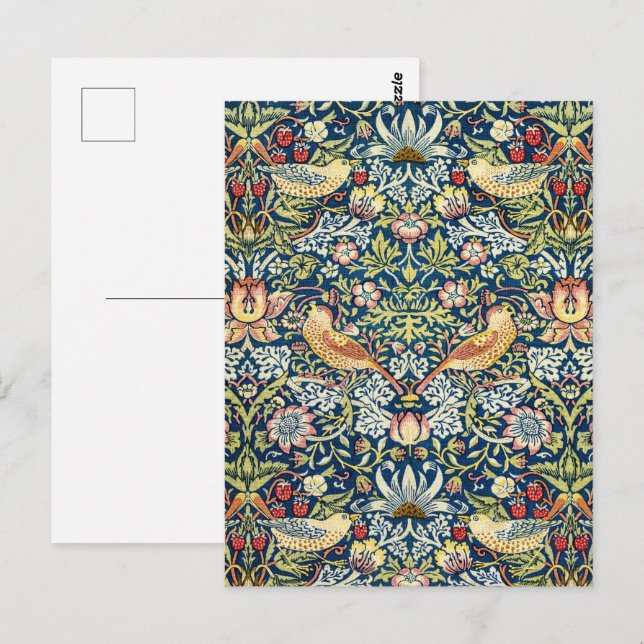 Cartão Postal Morris Ladrão de Morango Amarelo Marfim Azul Ardós (Frente/Verso)