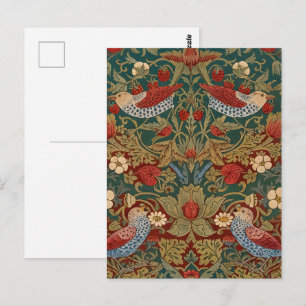 Cartão Postal Morris - Morango Ladrão Nº 2 Padrão Floral