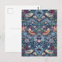 Morris Strawberry Thief Clássico Azul Índigo Fino
