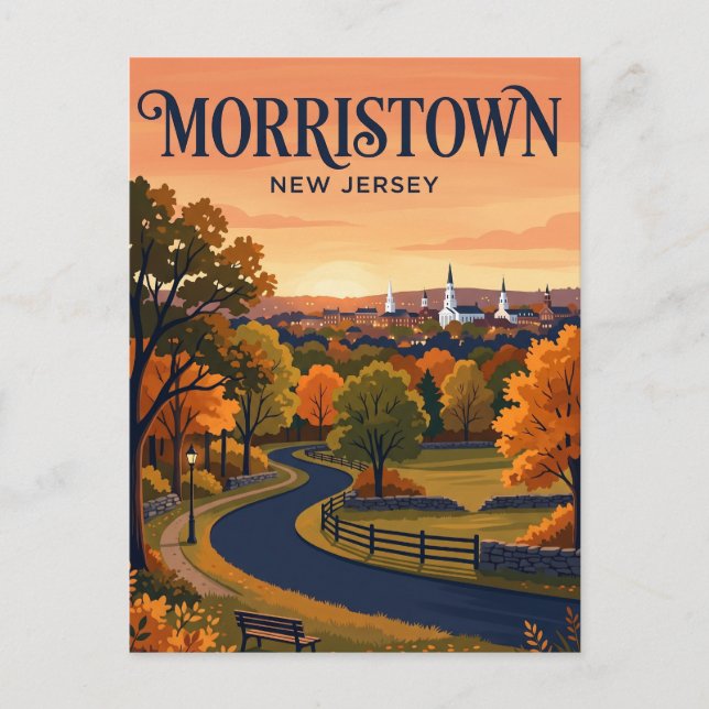 Cartão Postal Morristown Nova Jérsei (Frente)
