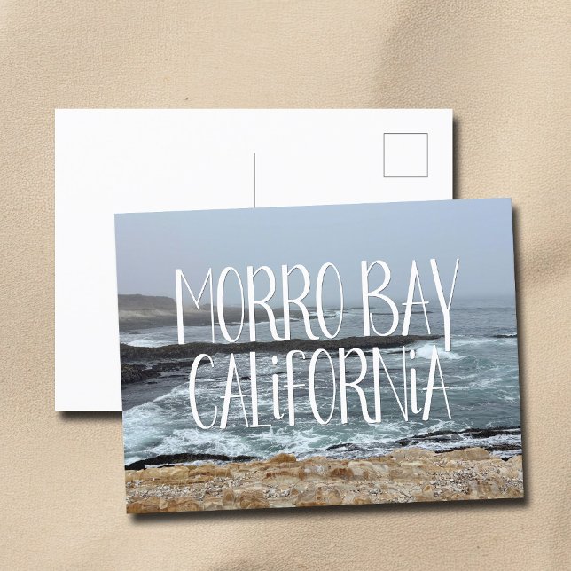 Cartão Postal Morro Bay California Ocean Waves Photoshop (Criador carregado)