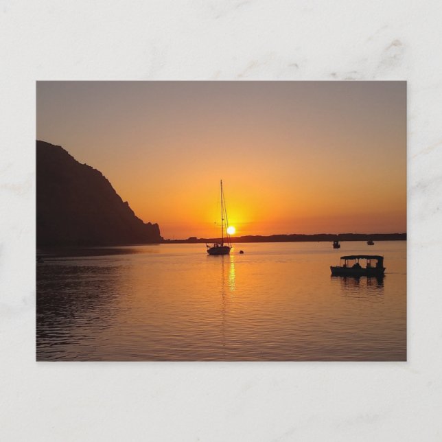 Cartão Postal Morro Bay no Sunset (Frente)