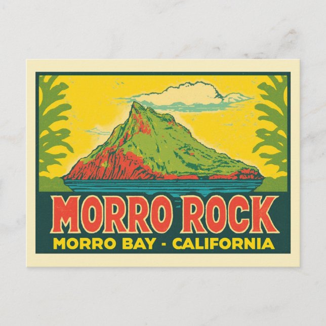 Cartão Postal Morro Rock Morro Bay California (Frente)