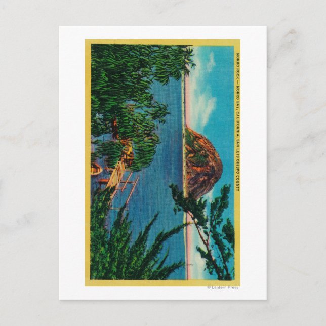 Cartão Postal Morro Rock no Condado de San Luis Obispo (Frente)