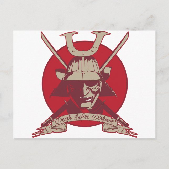 Cartão Postal Morte Antes de Desonrar Samurai (Frente)