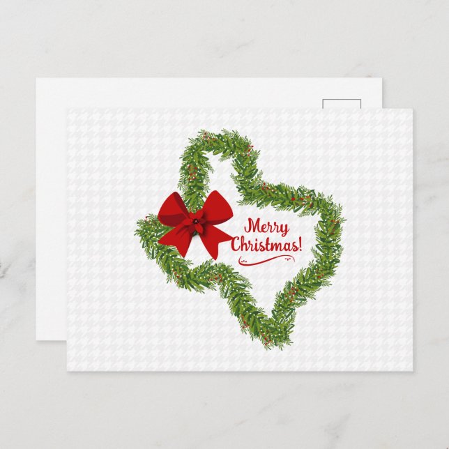 Cartão Postal Morte de Natal do Texas com Arco Vermelho (Frente/Verso)