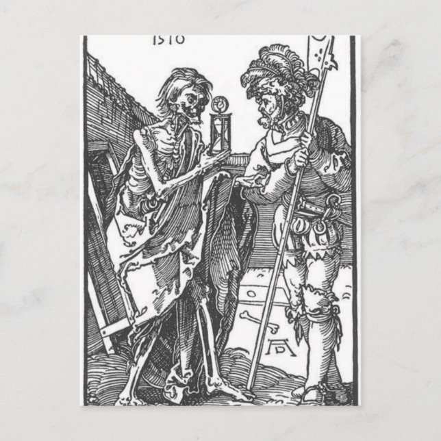 Cartão Postal Morte e Landsknecht por Albrecht Durer (Frente)