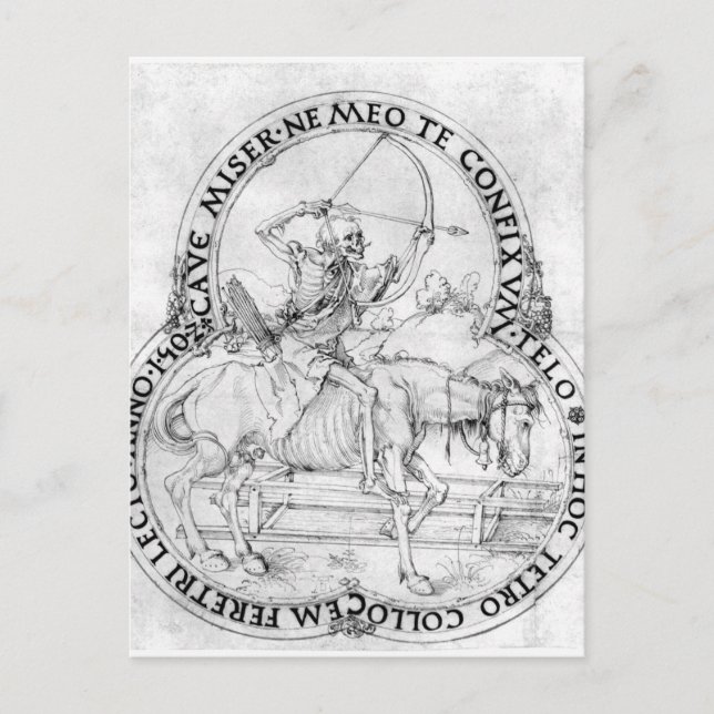 Cartão Postal Morte final de cavalos por Albrecht Durer (Frente)