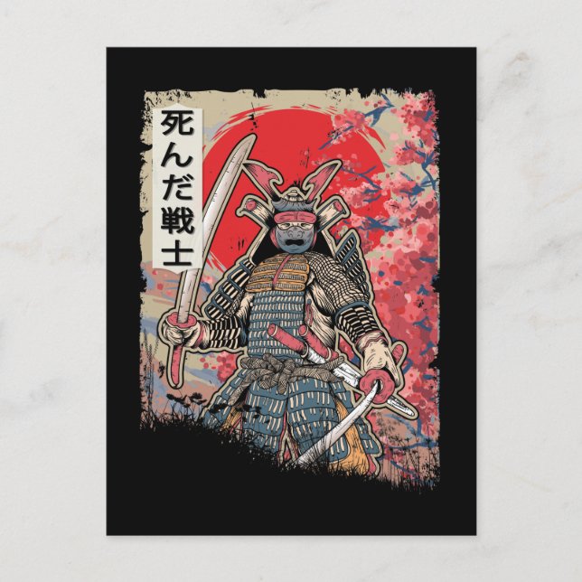 Cartão Postal Morto japonês Samurai Warrior (Frente)