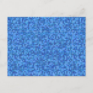 Cartão Postal Mosaico de pixel azul