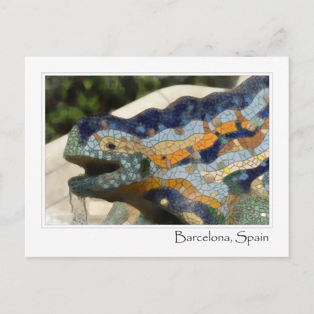 Cartão Postal Mosaico Guell, Espanha de Barcelona, Lizard (Frente)