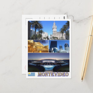 Cartão Postal Mosaico Montevideu - Uruguai -