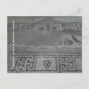 Cartão Postal Mosaico na sinagoga antiga em Israel
