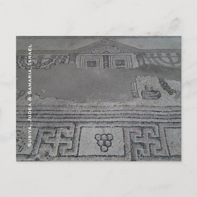 Cartão Postal Mosaico na sinagoga antiga em Israel (Frente)