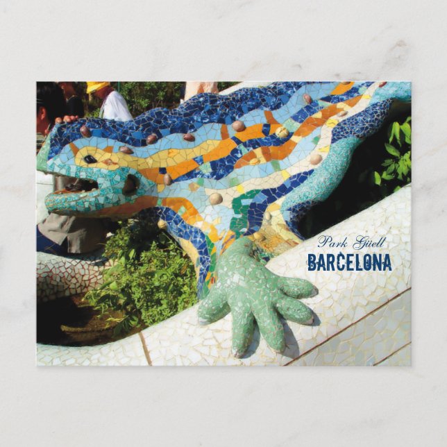 Cartão Postal Mosaicos de Barcelona Park Guell (Frente)