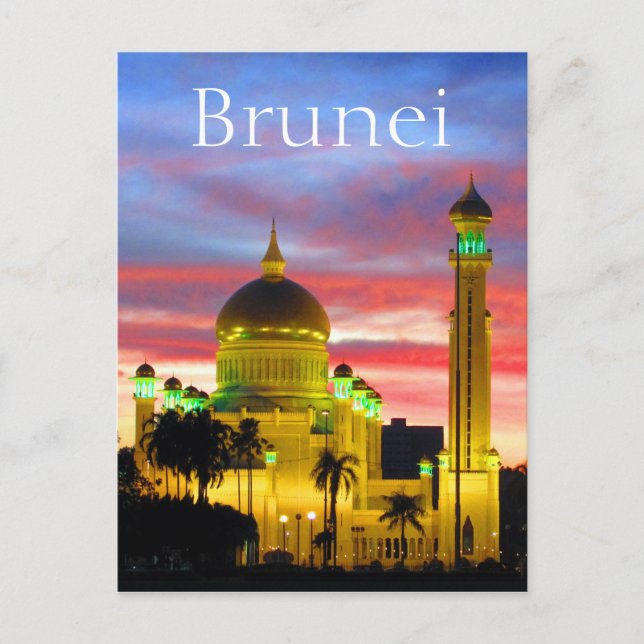 Cartão Postal mosca sunset brunei (Frente)