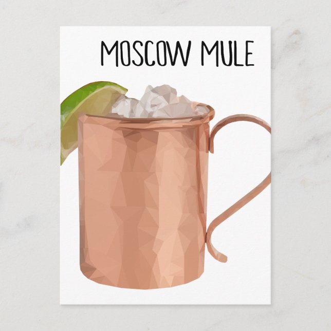 Cartão Postal Moscou Mule Cobre Mug Low Poly Geométrico Design (Frente)