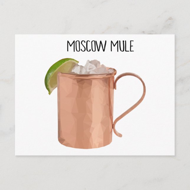 Cartão Postal Moscou Mule Cobre Mug Low Poly Geométrico Design (Frente)