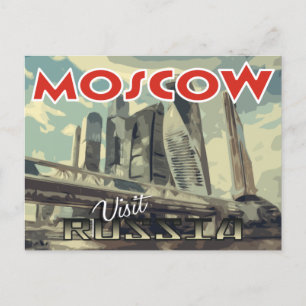 Cartão Postal Moscou, postal da serie Visite a Rússia