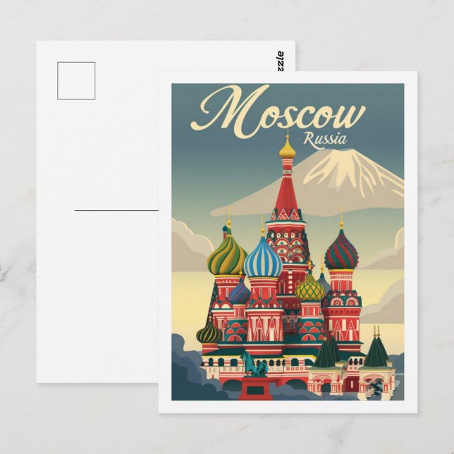 Cartão Postal Moscou Rússia Vintage Familiar Viagem (Frente/Verso)