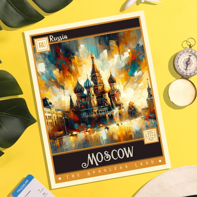 Cartão Postal Moscou, Rússia | Vintage Painting (Criador carregado)