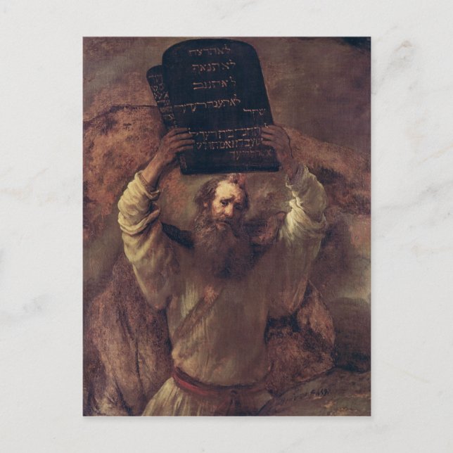 Cartão Postal Moses Smashing the Tablets of the Law, 1659 (Frente)