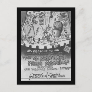 Cartão Postal Mosquitos Repelentes Liberdade da Malária