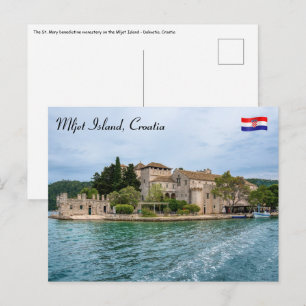 Cartão Postal Mosteiro beneditino na ilha de Mljet - Croácia
