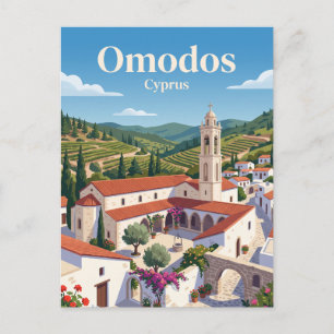 Cartão Postal Mosteiro da Santa Cruz, Omodos, Troodos, Chipre