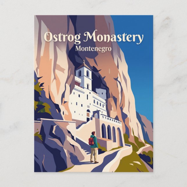 Cartão Postal Mosteiro Ostrog Montenegro (Frente)