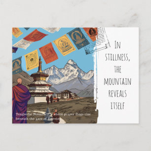 Cartão Postal Mosteiro Tengboche Bandeiras de Oração EverestMoti