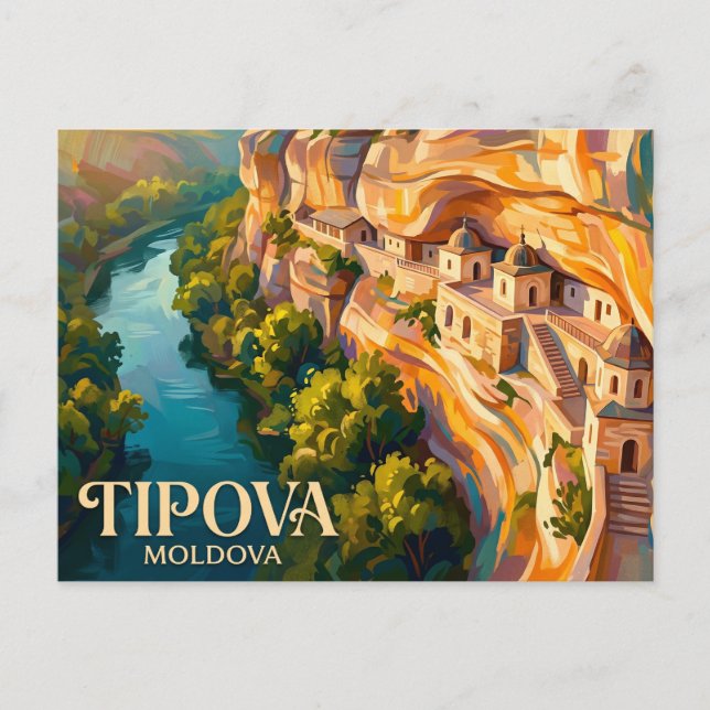 Cartão Postal Mosteiro Tipova Moldávia (Frente)