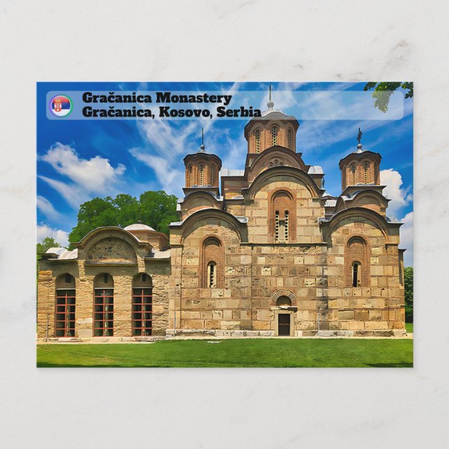 Cartão Postal MOSTEIROS SÉRVOS - Mosteiro ortodoxo de Gračanica (Frente)