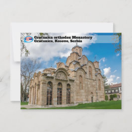 Cartão Postal MOSTEIROS SÉRVOS  Mosteiro Ortodoxo Gračanica