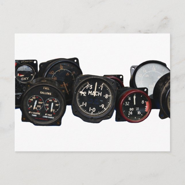 Cartão Postal Mostradores de discagem de voo WII de avião invert (Frente)