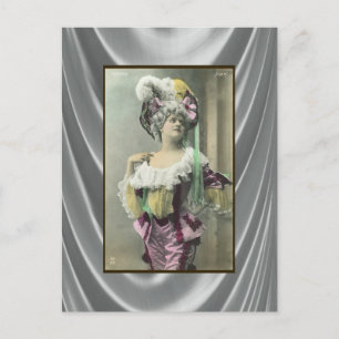 Cartão Postal Mostrar Dançarina de Francês Risque de Rapariga