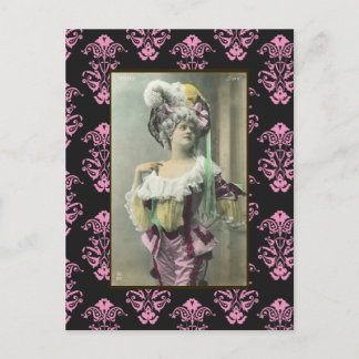 Cartão Postal Mostrar Dançarina de Francês Risque de Rapariga