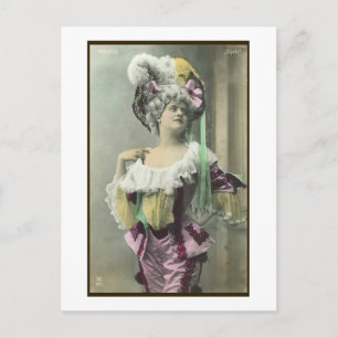 Cartão Postal Mostrar Dançarina de Francês Risque de Rapariga