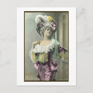 Cartão Postal Mostrar Dançarina de Francês Risque de Rapariga