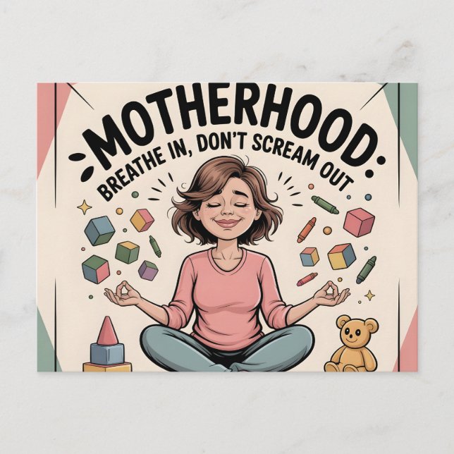 Cartão Postal Motherhood Breathe In Calm Art (Frente)
