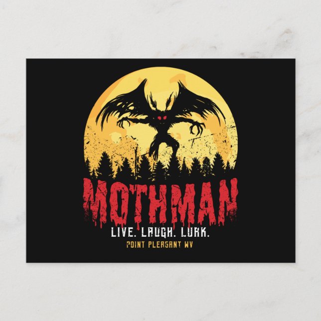 Cartão Postal Mothman Vintage Cryptid Point Pleasant Gift (Frente)