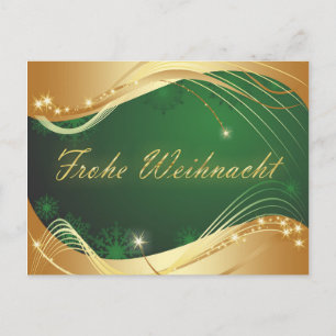 Cartão Postal Motif Natal ouro com fundo verde