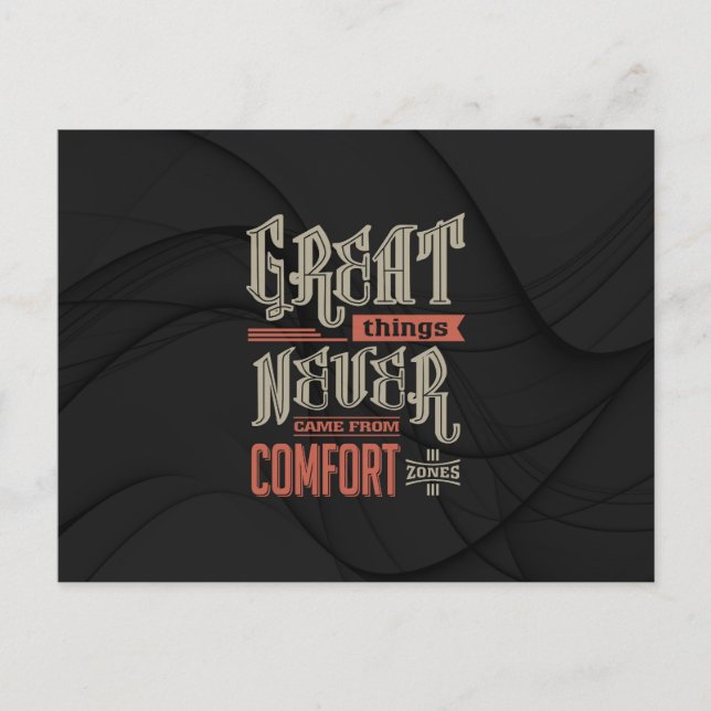 Cartão Postal Motivação - coisas Excelentes nunca (Frente)