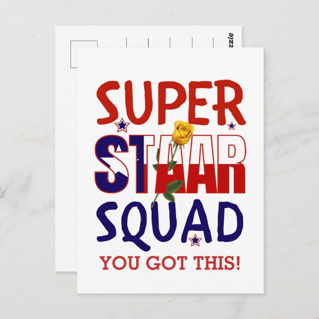 Cartão Postal Motivação de Professores no Dia de Teste de Staar  (Frente/Verso)