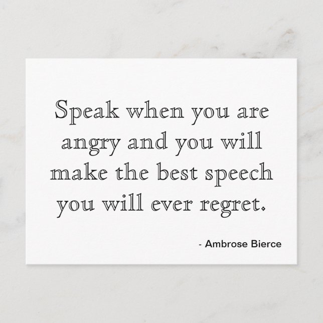 Cartão Postal Motivação do Cartão-Postal - Raiva (Frente)
