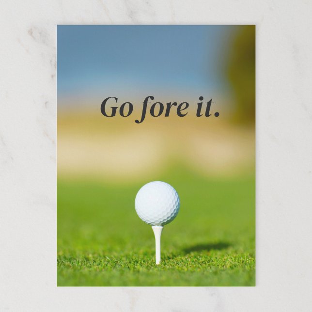 Cartão postal motivacional de golfe Go Fore It (Criador carregado)