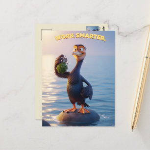 Cartão Postal Motivacional Engraçado Trabalhe Mais