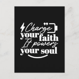 Cartão Postal Motivational Christian Quote – Charge Your Faith